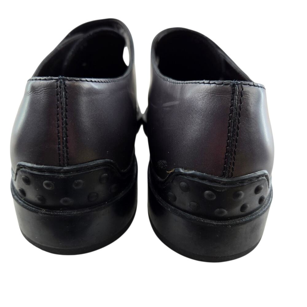 Tod's Shoes Womens 39 9 Single Monk Strap Dark Metallic Pewter Leather Luxury - Picture 7 of 12